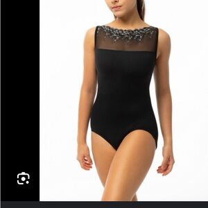 Suffolk embroidered boatneck leotard